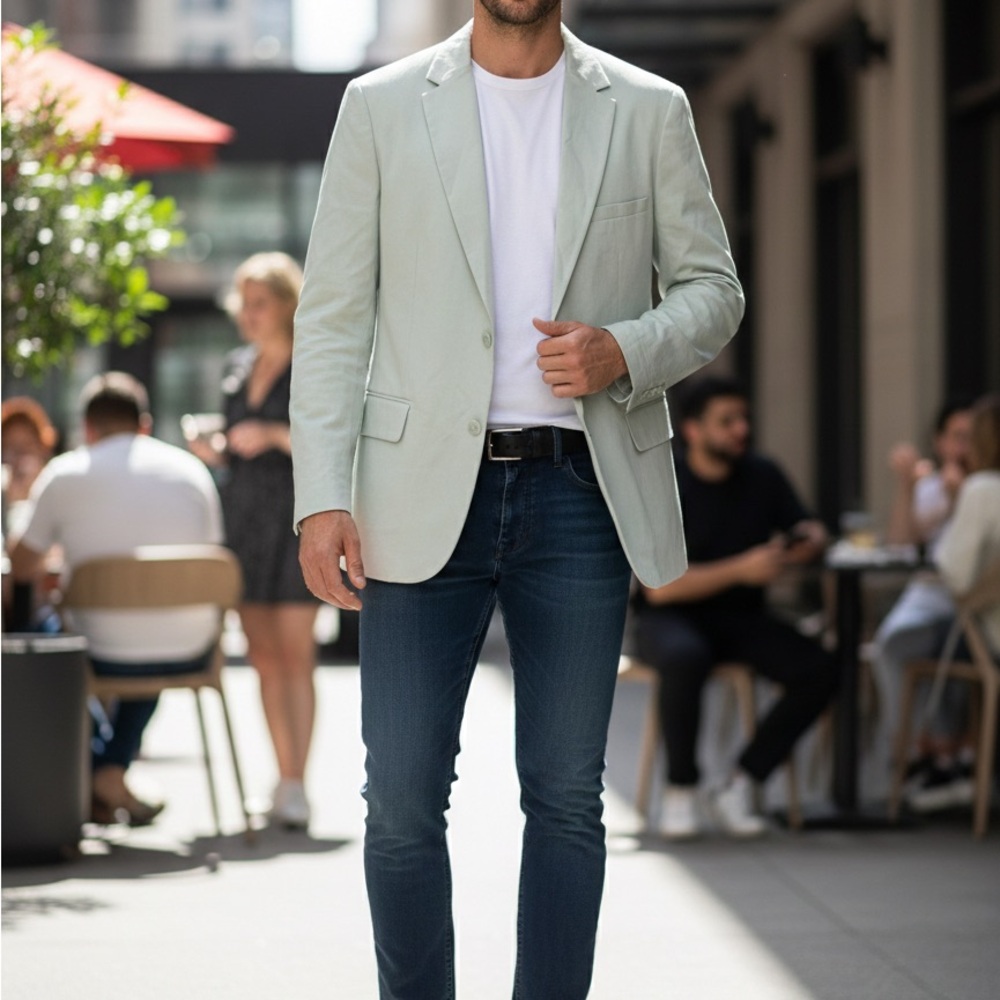 Mode of one Stylish Light‎ Green Blazer